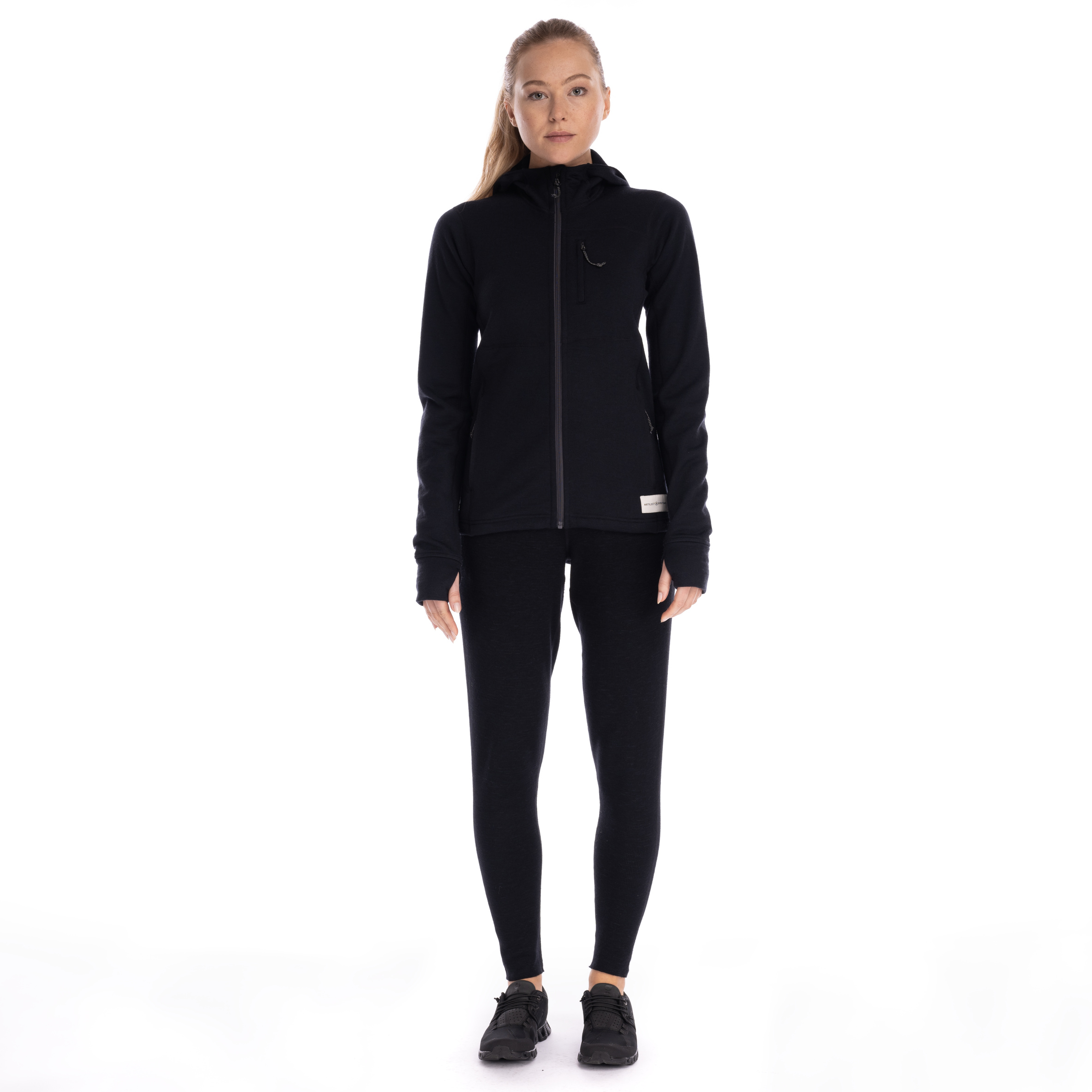 Women's Eldorado Merino Hoodie Jacket Black | ARTILECT